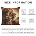 thumbnail image 5 of Leisuo  Loving Lion and Cub Throw Pillow Cover Wildlife Animal Family Couple King Sketch Pillow Case Decorative Square Cushion for Home Couch Bed, 5 of 5