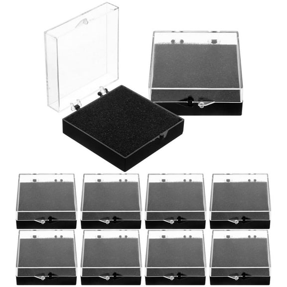 FRCOLOR  10 Pcs Lapel Pin Badges Case Display Box Staff Travel