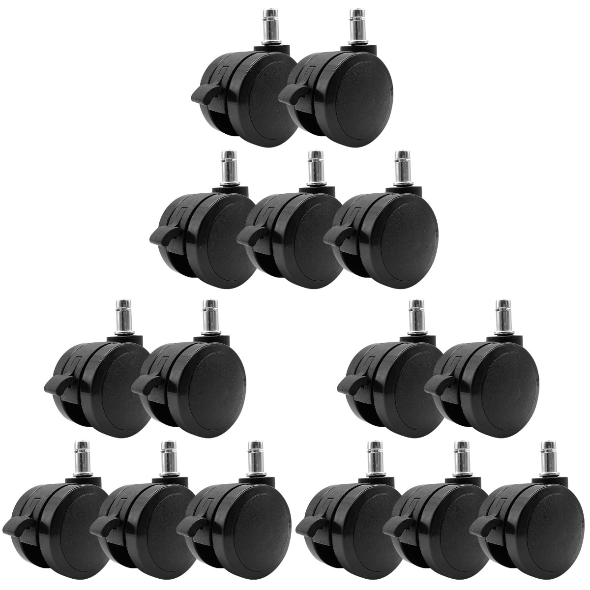 Hemoton 15-Pack Office Chair Replacement Wheels Rollers Smooth Rolling Casters for Desk Chairs and Easy to Install