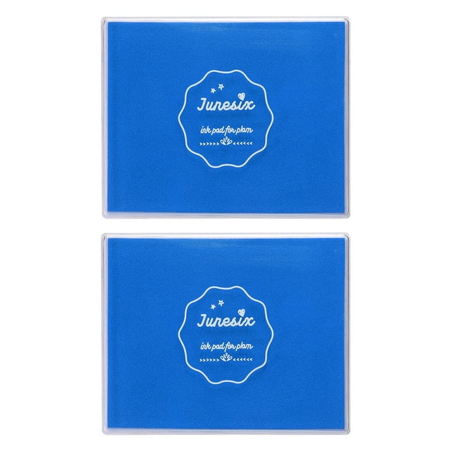 Uxcell 2Pcs Large Sky Blue Stamp Ink Pad, 3.9x4.7 Inch Washable Craft Finger Stamps Pad for Paper Wood Fabric Inkpad DIY Card Making