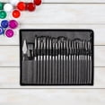 thumbnail image 2 of Juego de 25 pinceles para pintar con mango de madera, profesionales, suaves y de dibujo. Gris-plata, 2 of 9