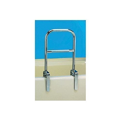 Carex Tri-Grip Bathtub Rail with Chrome Finish - Bathtub Grab Bar Safety  Bar For Seniors and Handicap - For Assistance Getting In and Out of Tub,  Easy
