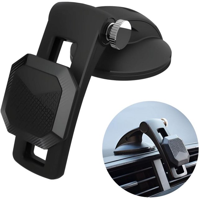 YISITIAN Car Phone Holder,Magnetic Auto Phone Mount for Dashboard Windshield Screen with Flexible Base,Foldable Super Stable Compatible with 15 14 13 12 Pro Max & All Phones(Black/Suction CJ919-49982