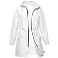 thumbnail image 6 of Women's Plus Size Long Waterproof Rain Jacket, Lightweight Hooded Windbreaker, Casual Outdoor Hiking Coat, Foldable Raincoat for Travel, All Season Rainwear, Packable Rain Jacket White XXXXXL, 6 of 6