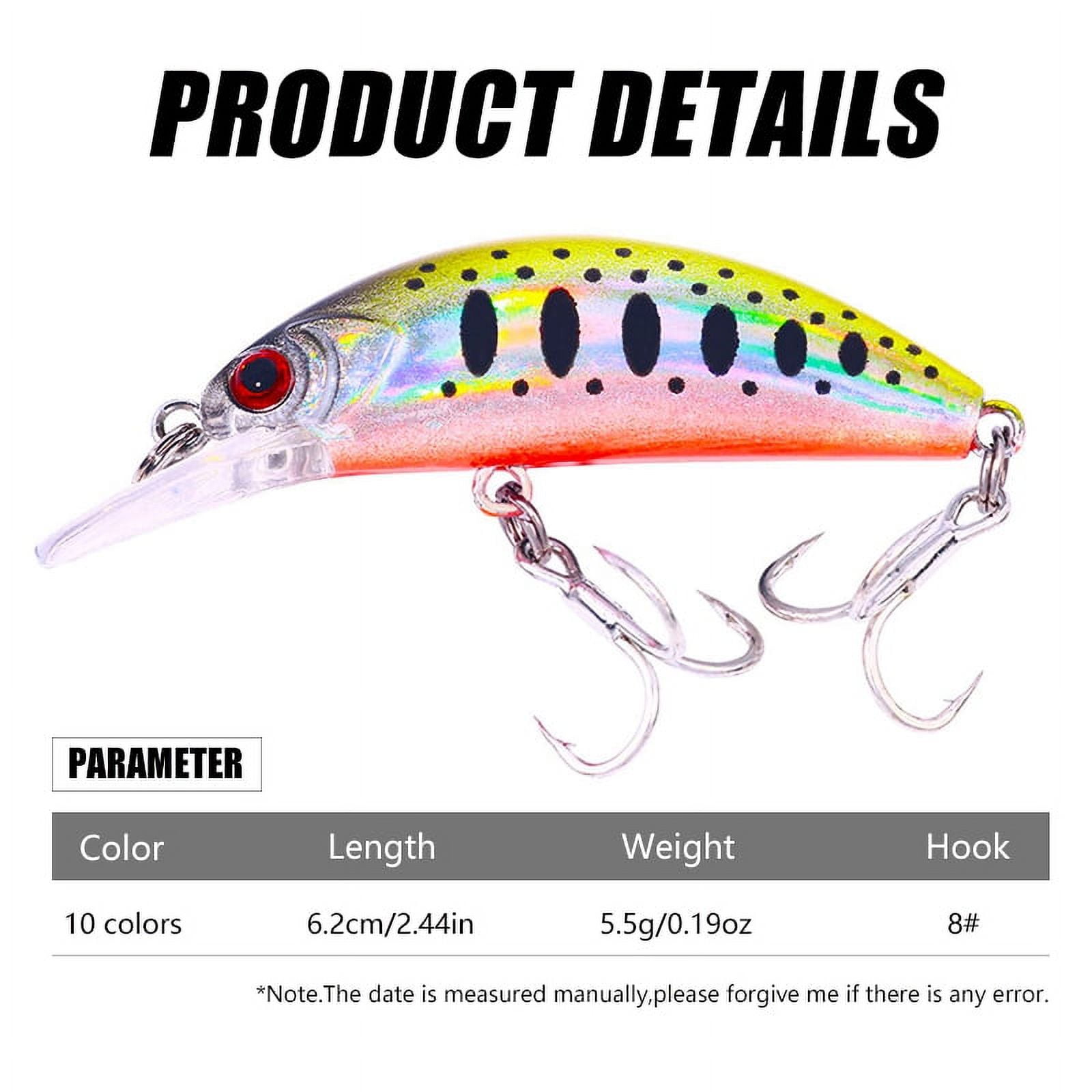 HENGJIA Fishing Lures, Jerkbait for Bass Fishing Minnow Lure Set, Fishing Plugs Sinking Hard Baits Swimbaits for Trout Bass Perch Fishing,10pcs