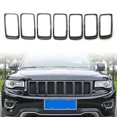 thumbnail image 4 of NS 7Pcs Front Upper Grille Bumper Grill Inserted Ring Frame Trim Cover for Jeep Grand Cherokee 2014 2015 2016, 68303626AB, 68303626AA, 68303626AC, Glossy Black, 4 of 5