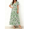 thumbnail image 3 of BTFBM Womens Summer Dresses V Neck Hollow Out Eyelet A Line Flowy Boho Beach Vacation Wedding Guest Maxi Dress, 3 of 5