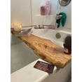 thumbnail image 2 of Stumps Custom Wood Handcrafted Spalted Wood Bathtub Tray - Rustic Bathroom Decor and Luxury Bath Caddy 29-30 Inches Length x 6-9 Inches Width Wine Slot, 2 of 5