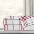 thumbnail image 1 of Safdie & Co. Literie Ultra Doux Ensemble de Draps Imprimés 4PC Lit Très Grand Carreaux Rouges, 1 of 1