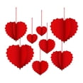 thumbnail image 2 of 8x Adornos de corazón para el día de San Valentín, adornos de papel románticos para colgar en forma de corazón. Rojo, 2 of 9
