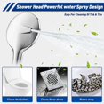 thumbnail image 4 of Cabezal de ducha con rociador de mano de alta presión, 6 funciones - Manguera de 60 pulgadas - Acabado cromado - Soporte para cabezal de ducha tipo lluvia, cabezal de ducha combinado para baño kaili Sencillez, 4 of 5