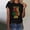 Black, variant on Giftesty Blouses for Women Dressy Casual Women Short Sleeves Letter Print Casual Tops Blouse T-shirt