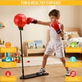 thumbnail image 5 of Lighting Punching Bag for Kids, Height Adjustable Punching Bag Stand with Boxing Gloves for Teens Children Boys & Girls Age 8+ Years Old, Kids Workout Equipment for Christmas Birthday, 5 of 14