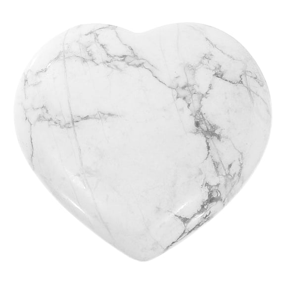 Uxcell Natural Heart Shaped Crystal Stone, 1.6 Inch Mini Polished Love Gemstone Crystal, Pocket Rock Engraved Worry Stones for Women Gifts Meditation, White Howlite
