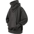 thumbnail image 1 of Pull à Col Roulé pour Hommes, Pull en Molleton Hip Hop, Sweat à Capuche, Chandail en Molleton Oversize Urbain, 1 of 5