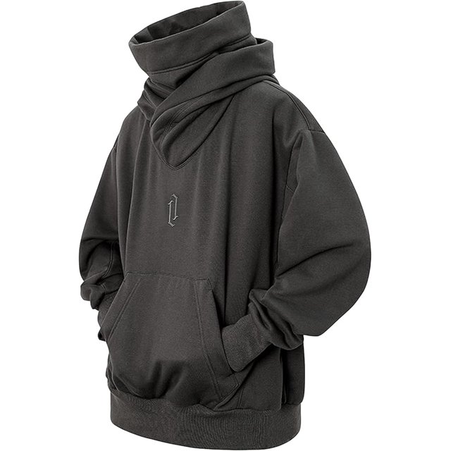 Pull à Col Roulé pour Hommes, Pull en Molleton Hip Hop, Sweat à Capuche, Chandail en Molleton Oversize Urbain