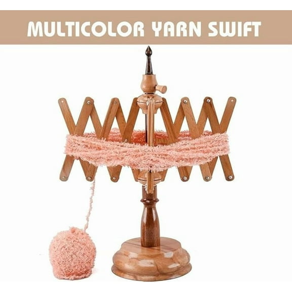 Wooden Yarn Winder for Knitting and Crocheting, Rosewood Swift Hand Operated Large Yarn Ball Winder, Heavy Duty Table Top Swift