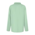 thumbnail image 6 of Womens Long Sleeve Collared Polo Shirts V Neck Button Down, Casual Athletic Golf Sport Tee Tops Mint Green L, 6 of 6