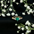 thumbnail image 3 of Rosec Jewels Minimal Heart Ring with Created Emerald and Diamond for Women (7 mm), 14K Yellow Gold, US 4.50, 3 of 8