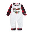 thumbnail image 4 of Honeeladyy Family Christmas Pajamas Matching Sets PJ's Sleepwear Printed Top and Plaid Pants with Pockets Red 9-12 Months, 4 of 5