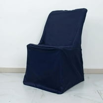 Efavormart Navy Blue Lifetime Polyester Reusable Folding Chair Cover, Durable Chair Cover