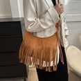 thumbnail image 4 of Women Shoulder Bag Fashion New Pattern Tassel Decoration Retro Casual Large Capacity Zipper Practical Messenger Bag, 4 of 5