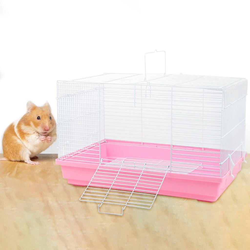 EHJRE Portable Hamster Cage Habitat with Handle Bed Nest House Travel Cage for Rabbit, Guinea Pig, Gerbil Rats, Squirrel, Mice, Small Animal