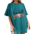 thumbnail image 1 of Tops de manga corta con hombros caídos informales de verano para mujer, camisetas divertidas con cuello redondo y estampado de béisbol OAVQHLG3B Store lin121212, 1 of 5