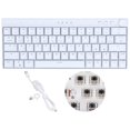 thumbnail image 1 of Teclado mecánico de 64 teclas más diseño de perilla de 3 modos RGB Disposición ergonómica 4 interruptores opcionales Teclado blanco para IOS Interruptor de acción lineal, 1 of 10