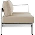 thumbnail image 2 of Silver Beige Shore Outdoor Patio Aluminum Right-Arm Loveseat, 2 of 4