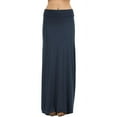 thumbnail image 2 of Womens Casual Solid Jersey Draped Long Maxi Skirt, 2 of 7