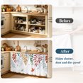 thumbnail image 3 of Colorful Leaves Fall Sink Skirt for Bathroom, Self-Adhesive Under Sink Curtain, Autumn Botanical Thanksgiving Hide Pipes & Storage Fabric Cabinet Skirt Cover for Kitchen Laundry 32"x55", 3 of 8