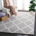 thumbnail image 2 of Mainstays Gray & Ivory Plush Trellis Shag Indoor Area Rug, 5' x 7', 2 of 8