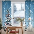 thumbnail image 3 of Sky Blue Christmas Sheer Curtains 108 Inches Long, Snowman Pine Tree Ball Snowflakes Light Filtering Window Curtains for Living Room, Rod Pocket Voile Sheer Curtain Drapes, 52"Wx108"L, 2 Panels, 3 of 9