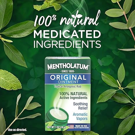 (2 pack) Mentholatum Original Chest Rub Ointment, Jar, 1oz