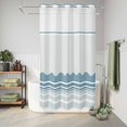 thumbnail image 6 of No Hook Shower Curtain, Blue Striped Shower Curtains for Bathroom with See Through Top Window, Abstract Modern Geometric Stripes Waterproof & Washable Bath Curtain Narrow 54"x78", 6 of 9