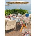 thumbnail image 4 of Outdoor Tablecloth with Umbrella Hole and Zipper, Brown Wood Snowman Christmas Rectangle Table Cloth 60x102 Inch Waterproof Tablecloth, Xmas Poinsettia Winter Gifts Picnic Table Cover for Patio, 4 of 7