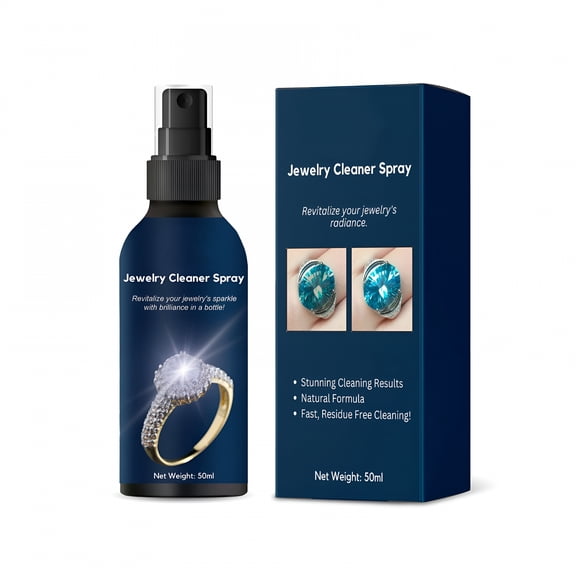 RAGUPEL Gentle Jewelry Cleaner Solution Gold Earrings Diamonds Rings Fine Jewelry Cleaner Jewelry Cleaning Kit 50Ml,Blue