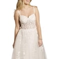 thumbnail image 3 of David’s Bridal, The Edit by DB Studio Women's Formal Lace Applique and Illusion Corset Ball Gown, Full Length, Tulle, 3 of 5