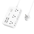 thumbnail image 1 of Regleta DEPOW con 6 tomas de corriente AC y 4 puertos USB-A, blanca, 1 of 8