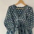 thumbnail image 4 of Indigo Print Dress, Cotton Floral Dress, Handmade Dresses, Blockprint Dress, Handblock Dresses, Dresses For Womens, Skater Dresses,, 4 of 8