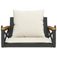 thumbnail image 4 of vidaXL Swing Bench with Cushions Black 24.8"x24.4"x15.7" Poly Rattan, 4 of 8