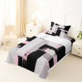 thumbnail image 3 of Castle Fairy Bohemian Geometric Block Twin Sheets 3pcs,Minimalism Vertical Streak Bedding,Black Pink Gray,1 Flat Sheet, 1 Fitted Sheet and 1 Pillowcase, 3 of 7