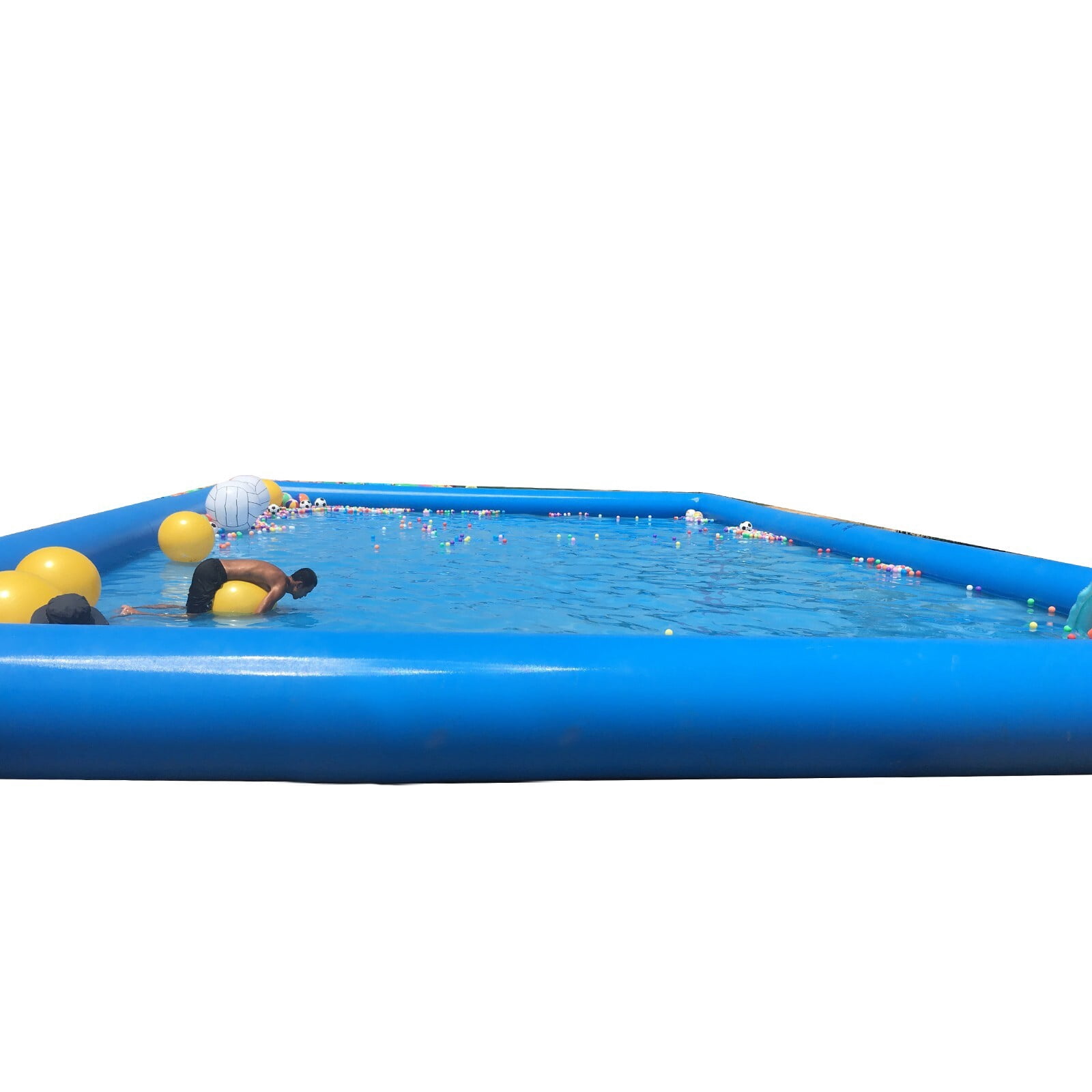 26.2x26.2x2ft PVC Inflatable Swimming Pool Thickened Large Outdoor Pool with Blower 110V Blue