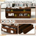 thumbnail image 6 of Harper & Bright Designs Modern Rectangle Coffee Table with Drawers, 47.2" Wood Fluted Center Table with Shelves for Living Room, Brown, 6 of 13
