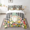 thumbnail image 2 of Homewish Cute Gnome 7-Piece Twin Bedding Sets,Colorful Flower Tulip Bedding Comforter Set,White Black Classic Checkered Sheet Sets For Girls Kids,Luxury Bedroom Decor Reversible, 2 of 8
