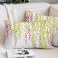thumbnail image 2 of Spring Leaves Throw Pillow Covers, Green Pink Pastoral Botanical Branches Soft Breathable Pillow Cases with Invisible Zipper for Sleeping, Small Pillowcases for Couch Bed Sofa Chair 16x24 Inches, 2 of 9