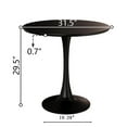 thumbnail image 3 of 31.5" Round Tulip Dining Table, Mid-Century Modern Walnut MDF Table for 4 People with Metal Pedestal Base, 3 of 9