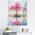 thumbnail image 1 of Sakura Tapestry, Image Blooming Japanese Cherry Tree Sakura on the Lake Soft Romantic Culture Print, Fabric Wall Hanging Decor for Bedroom Living Room Dorm, 5 Sizes, Multicolor, by Ambesonne, 1 of 1