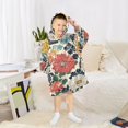 thumbnail image 6 of FORMRS Wearable Blanket Hoodie with Sleeves for Kids Cozy Flannel Sweatshirt, Red Flowers Pattern, 6 of 7